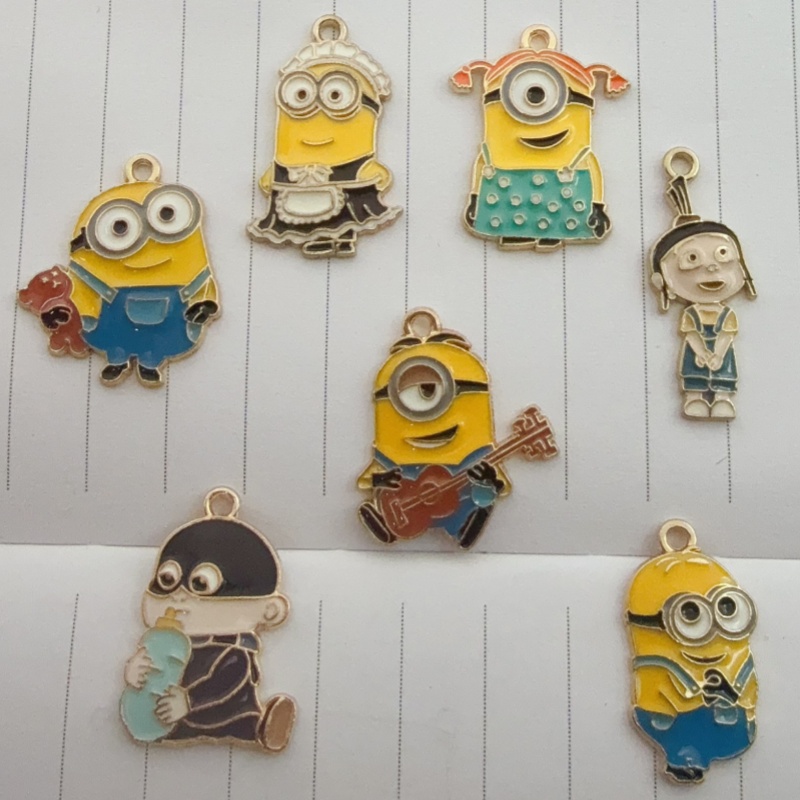 Party Games Event - 10pcs alloy drip oil cartoon pendant,