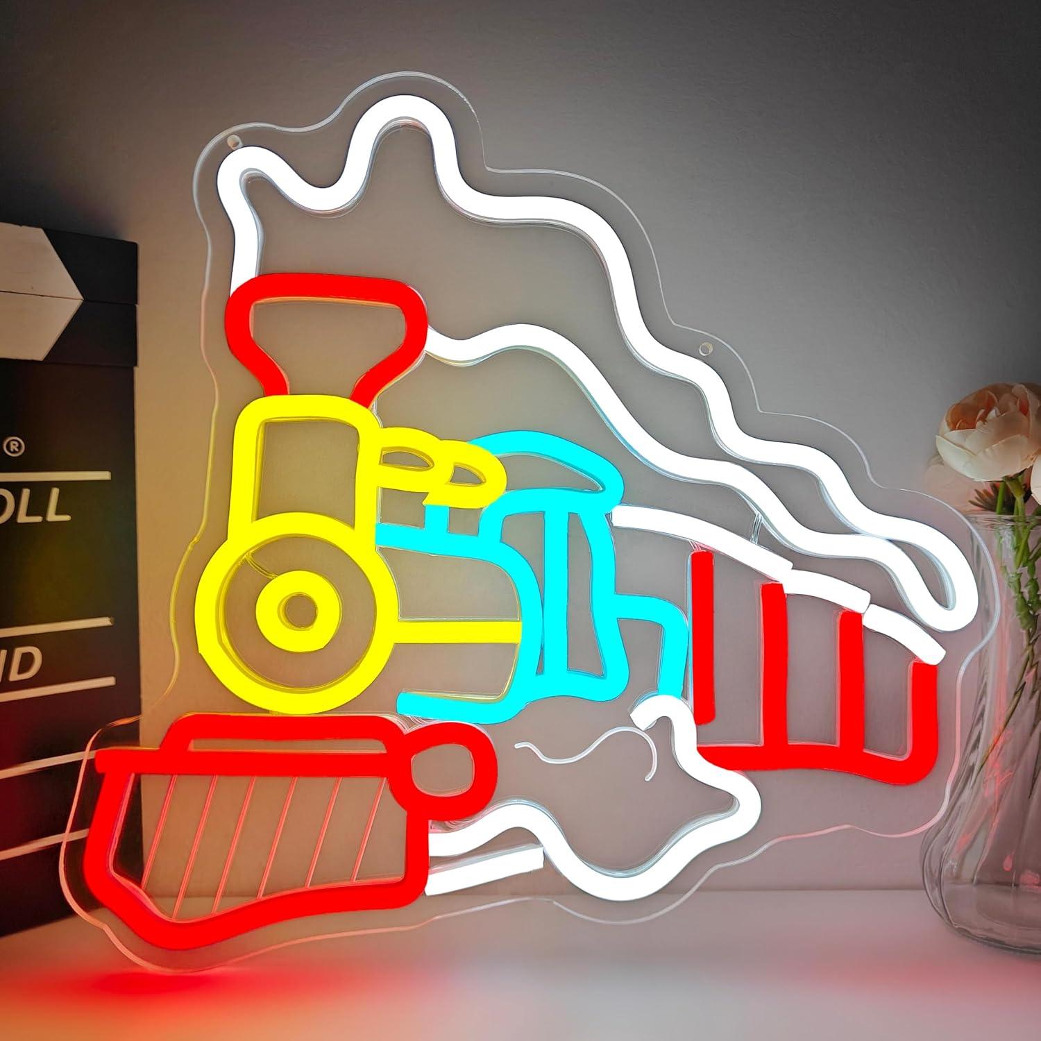 Party Games Steam Free - Steam Train Neon Sign USB Dimmable