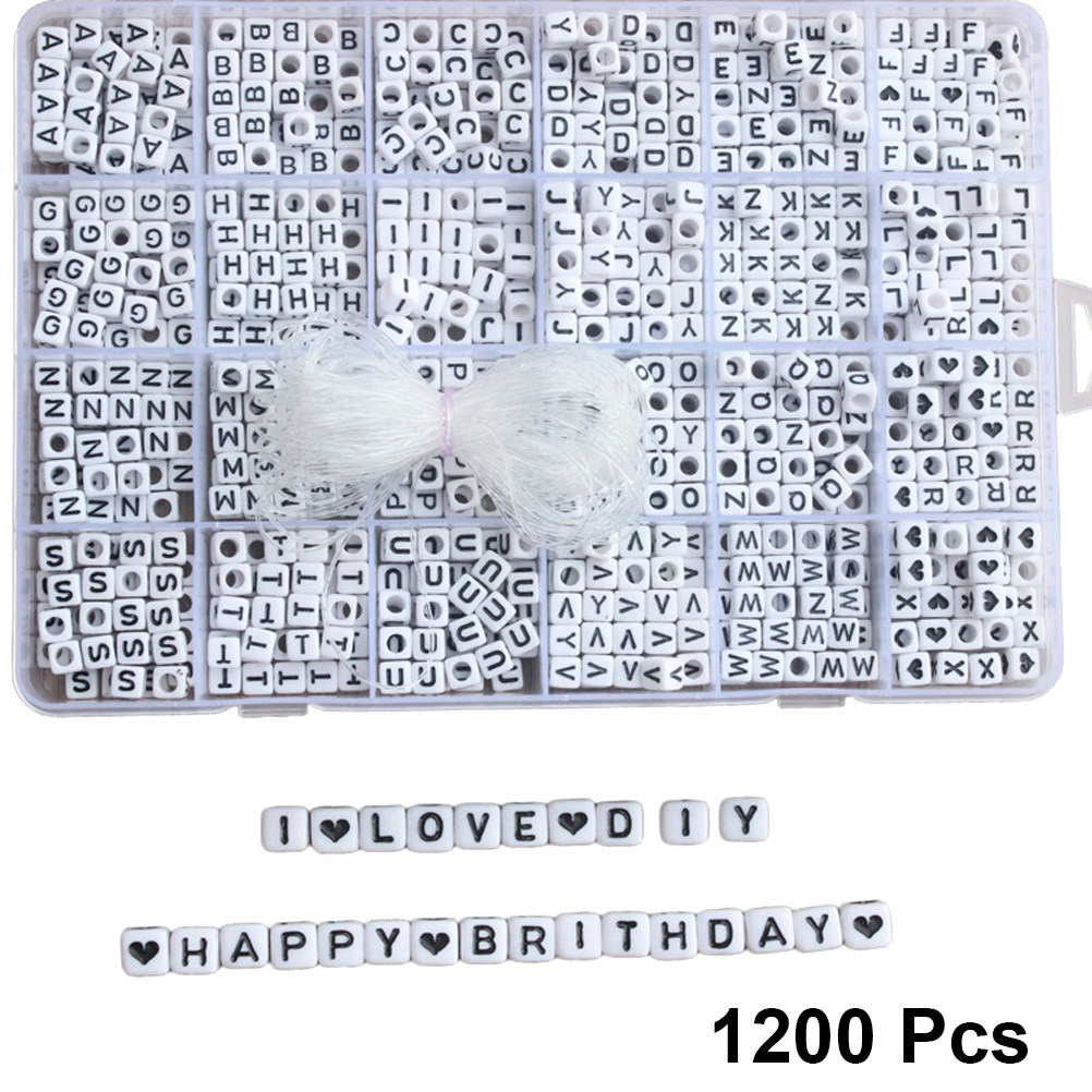 Party Games Gamecube - 1200pcs Alphabet Beads Set 6Mm Square