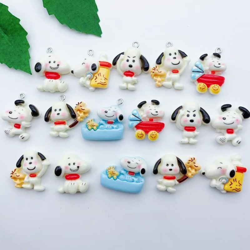 Party Games Event - 12pcs resin cartoon dog pendant, DIY