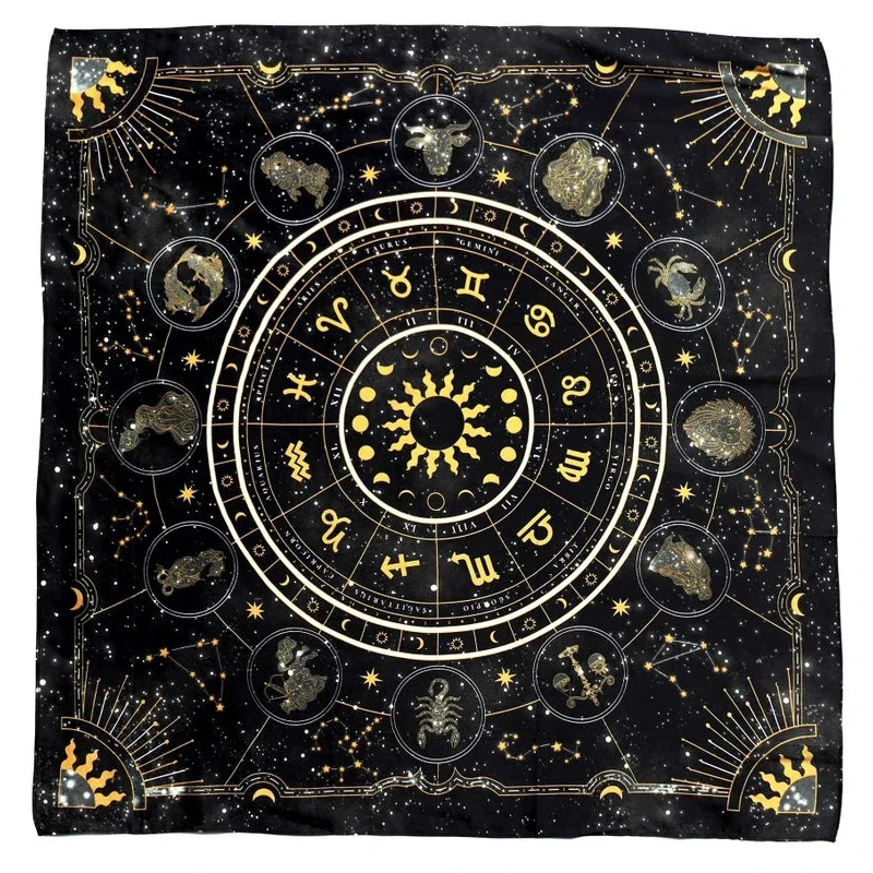Zodiac Party Games - Tarot Cloth Zodiac Wheel Astrology Velvet