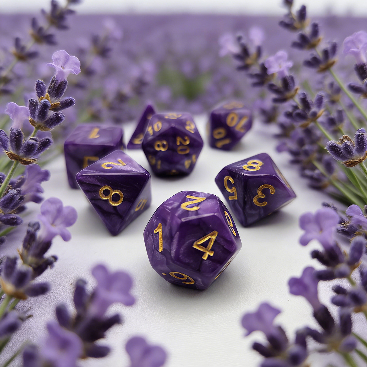 Party Games Mystery - 7pcs Dice Set with Mysterious Purple