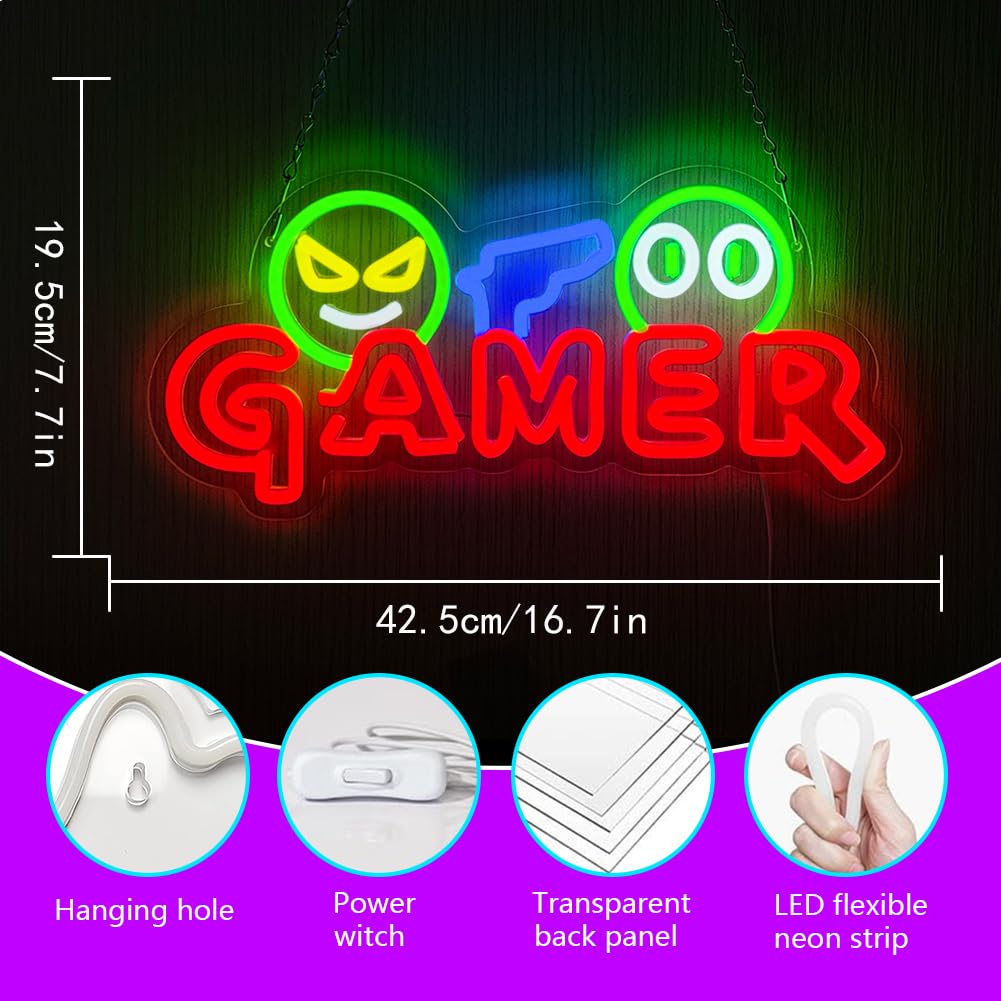 Gamer Neon Sign LED Wall Light - огляд і ціна Party Games Baby Shower