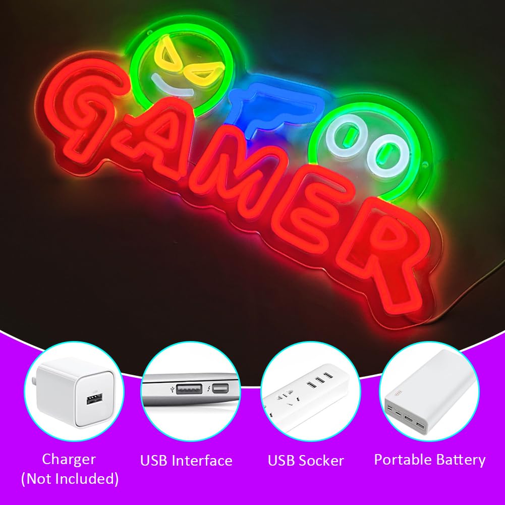 Gamer Neon Sign LED Wall Light - огляд і ціна Party Games Baby Shower