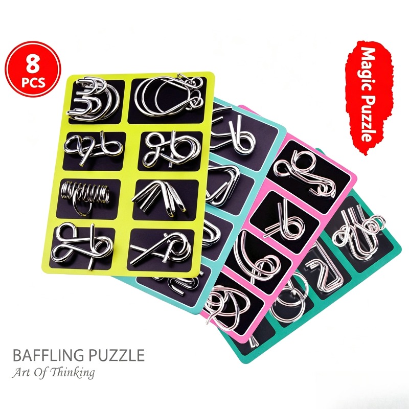 8 Pieces Metal Puzzle Set Clas - огляд і ціна Party Games Kids Indoor