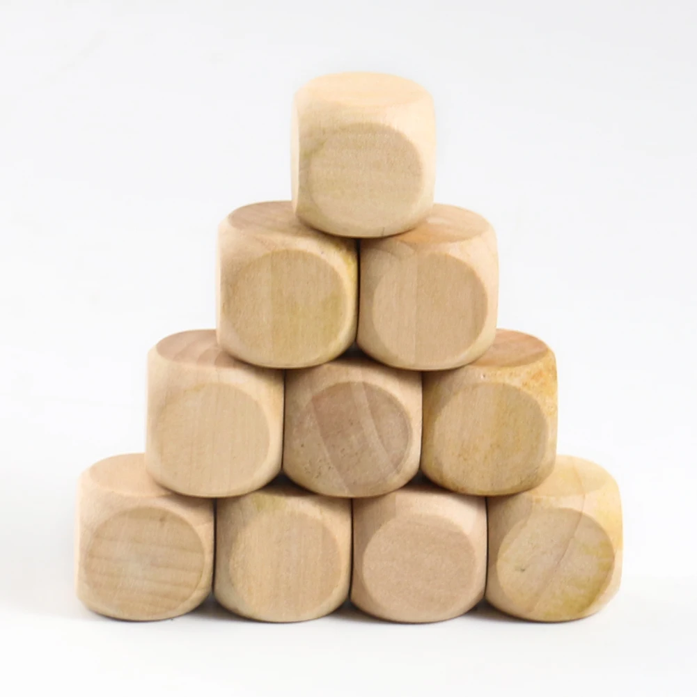 6pcs 20mm Blank Wooden Dice 6  - огляд і ціна Party Games Gamecube