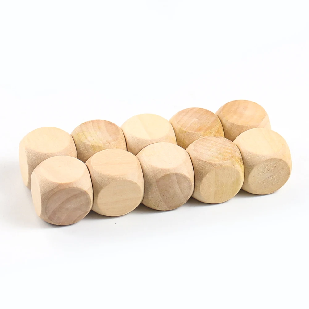 6pcs 20mm Blank Wooden Dice 6  - огляд і ціна Party Games Gamecube