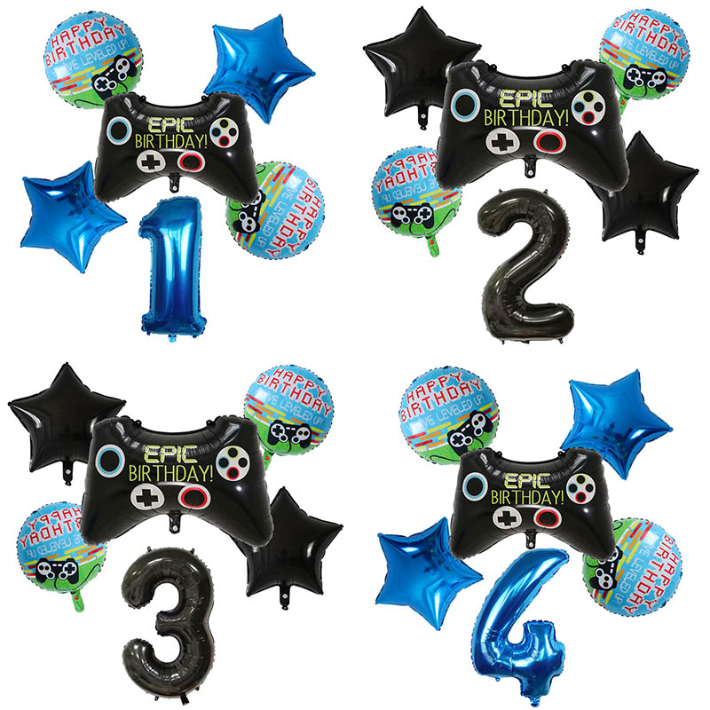 6pcs Gamepad Boy Game Foil Hel - огляд і ціна Party Games Baby Shower