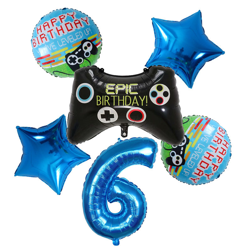 6pcs Gamepad Boy Game Foil Hel - огляд і ціна Party Games Baby Shower