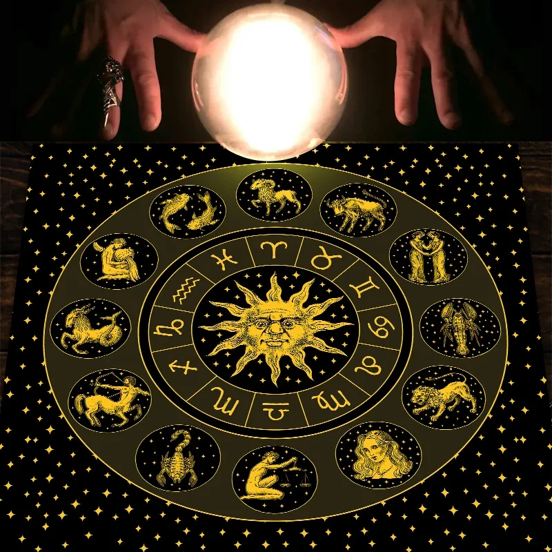 Tarot Cloth Gold Sun Zodiac Ve - огляд і ціна Zodiac Party Games