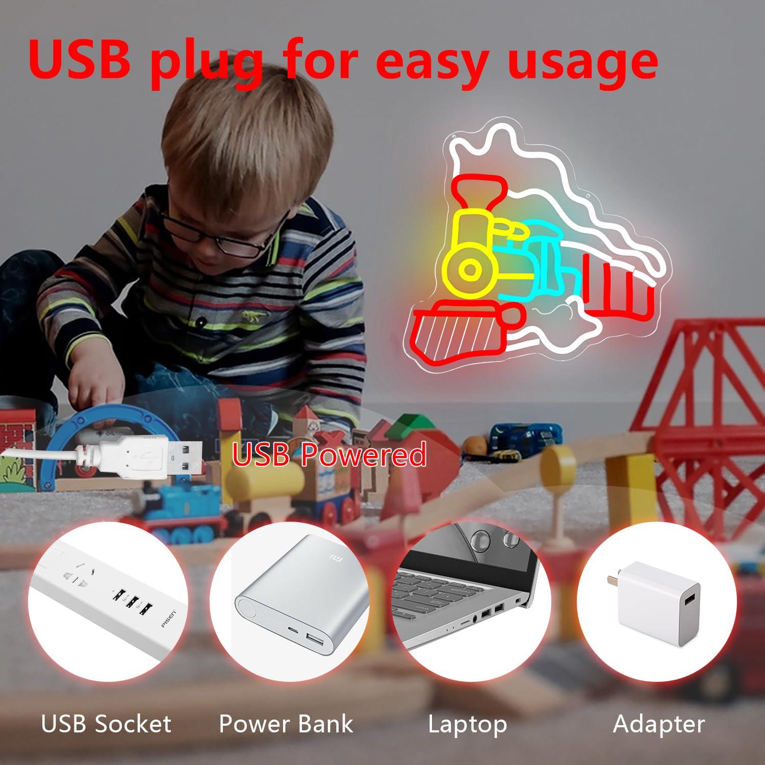 Steam Train Neon Sign USB Dimm - огляд і ціна Party Games Steam Free