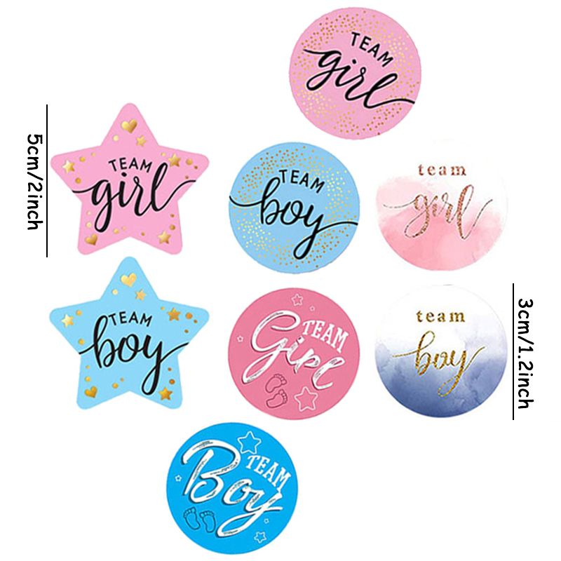 60Pcs Gender Reveal Stickers f - огляд і ціна Party Games Baby Shower